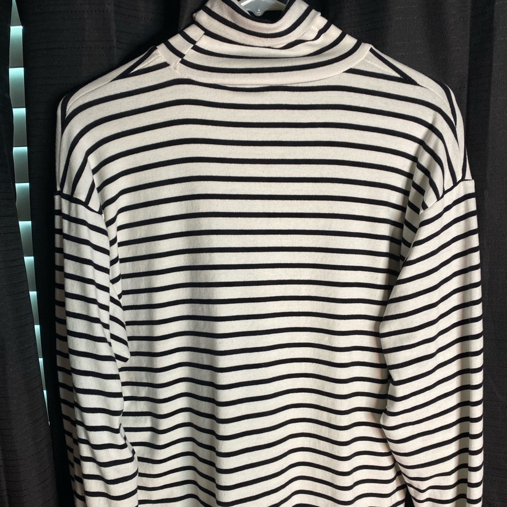 Black and white turtleneck